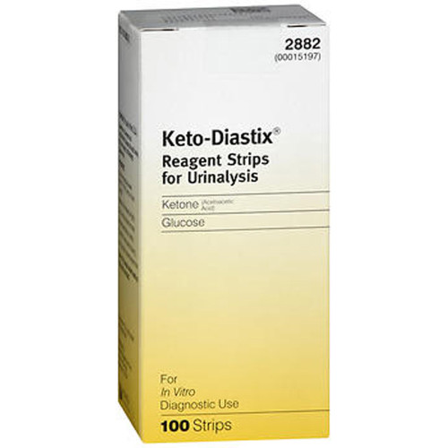 Keto-Diastix Reagent Strips, Ketone and Glucose - 100 ct