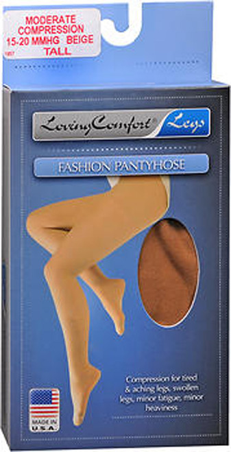 Loving Comfort, Legs, Fashion Pantyhose, 15-20, Queen, Beige, Tall - 1ea Loving Comfort, Legs, Fashion Pantyhose, 15-20, Queen, Beige, Tall - 1ea