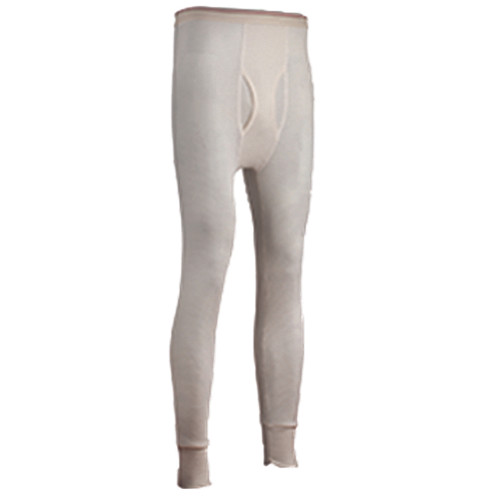 Indera Men's Traditional Long Johns Thermal Underwear - Large Natural