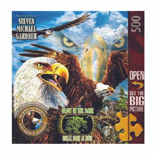 Master Pieces Hidden Image/Glow in the Dark Animal Puzzle (Styles Very)