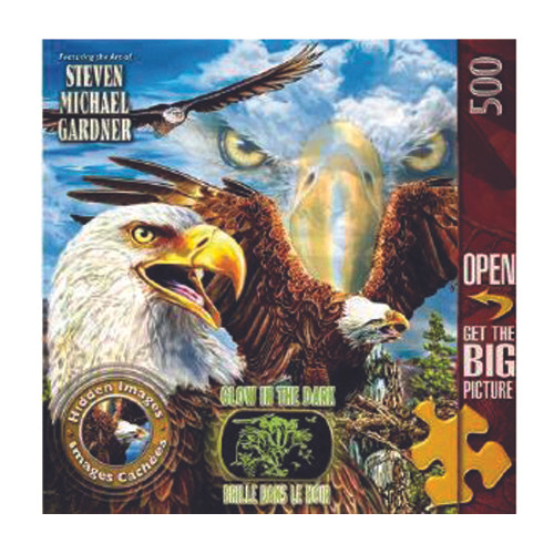 Master Pieces Hidden Image/Glow in the Dark Animal Puzzle (Styles Very)