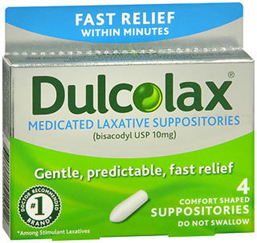 Dulcolax Medicated Laxative Suppositories - 4 ct