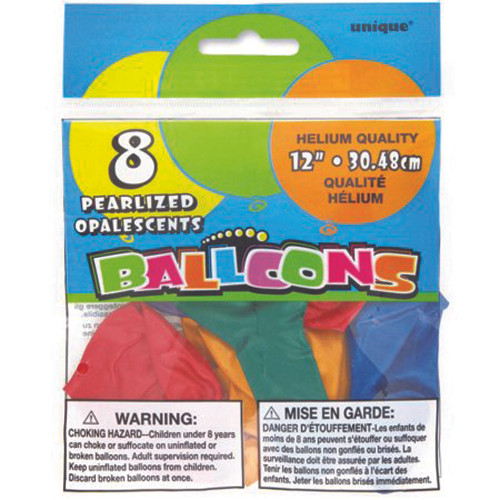 Happy Birthday Balloon, Assortment, 12", 8 ct