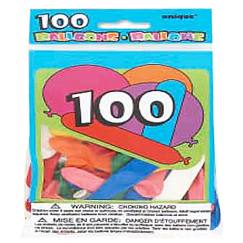 Assorted Shape & Size Latex Balloons, 100ct