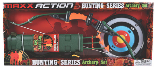 Maxx Action Hunting Series Toy Archery Bow & Arrow Set with Target and Accessories