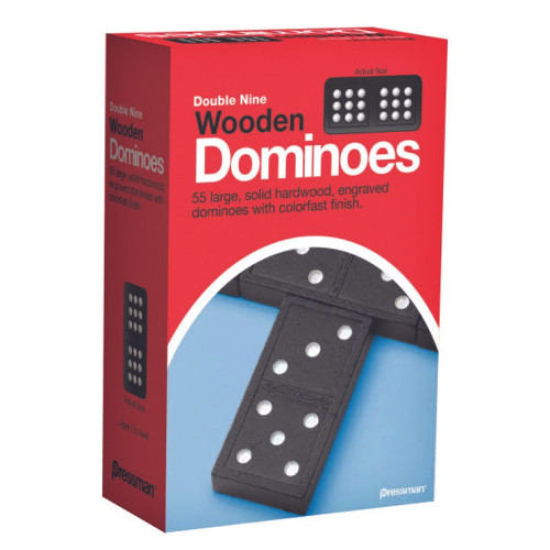 Pressman Double Nine Wooden Dominoes