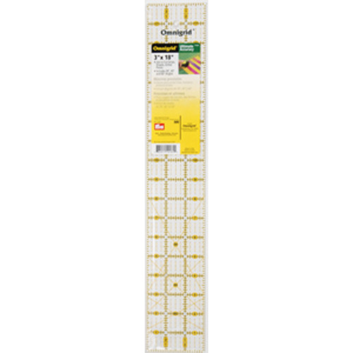 Omnigrid Ruler with Gridlines and Angles - 3 x 18"