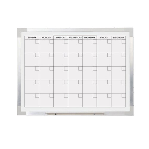 Aluminum Framed Magentic Dry Erase Calendar, 18x24x1"