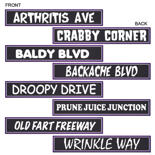 Over The Hill Street Signs 4x24"