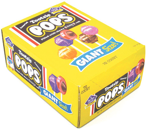 Giant Tootsie Pops, 72 Count Box, 3.82 Pounds