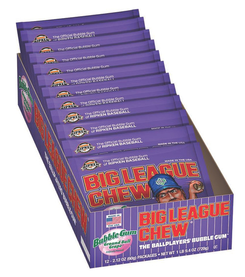 Big League  8 Piece Chewing Gum, Grape - 12 ct