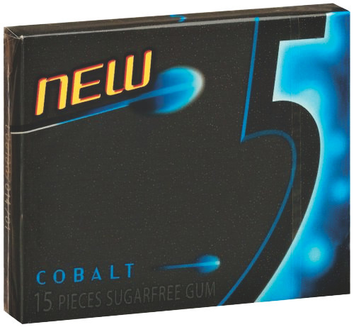 5 Gum Peppermint Cobalt Sugar Free 15 Piece Gum - 10 Pack Box