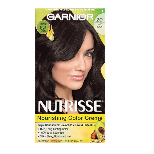 Garnier Nutrisse Permanent Hair Color Kit Soft Black