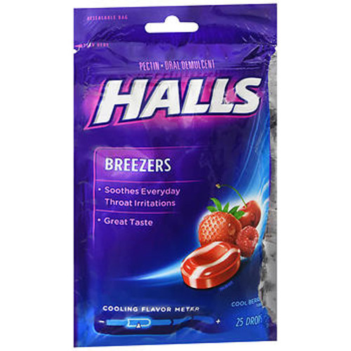 Halls Breezers Drops Cool Berry - 25 ct