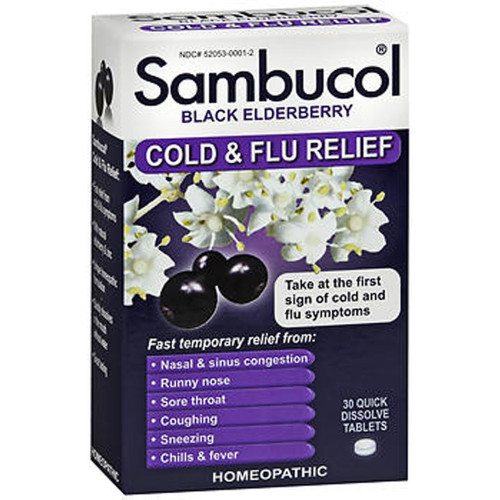 Sambucol Cold & Flu Relief Quick Dissolve Tablets Black Elderberry - 30 ct Sambucol Cold & Flu Relief Quick Dissolve Tablets Black Elderberry - 30 ct