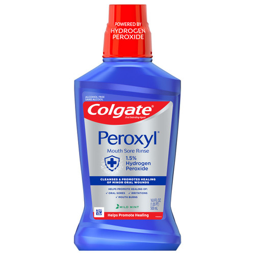 Colgate Peroxyl Antiseptic Oral Cleanser and Rinse Mild Mint  - 8 oz