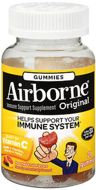 Airborne Gummies Assorted Fruit Flavors - 21 Each