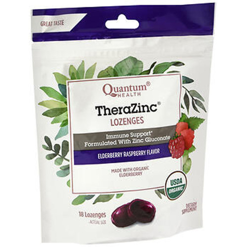 Quantum Health TheraZinc Lozenges Elderberry Raspberry - 18 ct Quantum Health TheraZinc Lozenges Elderberry Raspberry - 18 ct