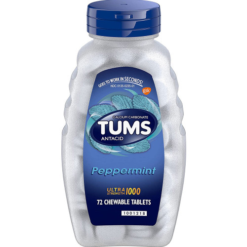 TUMS Antacid Ultra Strength 1000 Chewable Tablets Mint - 72 ct