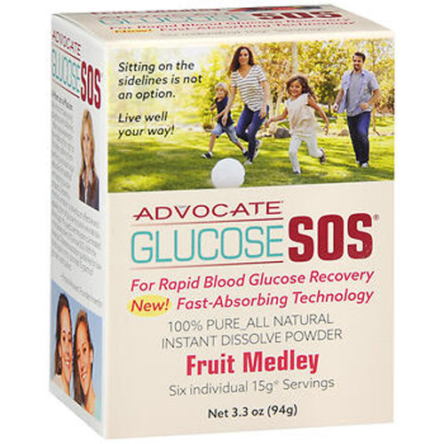 Advocate Glucose SOS Instant Dissolve Powder Fruit Medley - 3.3 oz