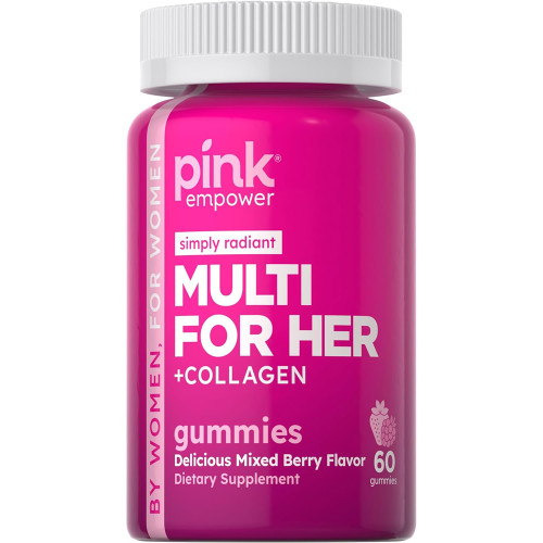 Nature's Truth Pink Simply Radiant Multi for Her + Collagen Gummies - 60 ct