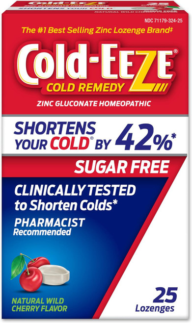 Cold-Eeze Lozenges Sugar Free Wild Cherry Flavor - 25 Ct.