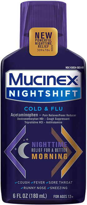 Mucinex Nightshift Cold & Flu Liquid 6 fl. oz.