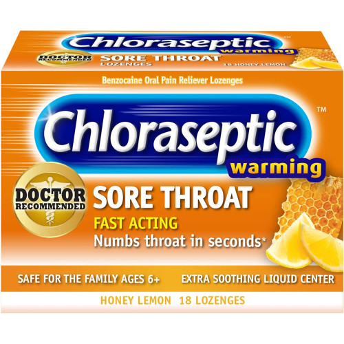 Chloraseptic Warming Sore Throat Lozenges Honey Lemon - 18 ct
