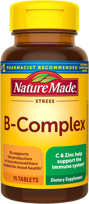 Nature Made Stress B-Complex with Vitamin C and Zinc - 75 Tablets