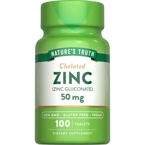 Nature's Truth Chelated Zinc 50 mg Tablets - 100 ct