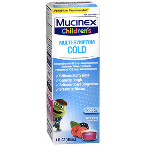 Mucinex Children's Multi-Symptom Cold Liquid Very Berry Flavor - 4 oz Mucinex Children's Multi-Symptom Cold Liquid Very Berry Flavor - 4 oz