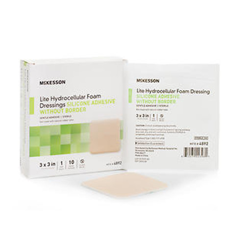McKesson Lite Hydrocellular Silicone Foam Dressing 3x3  - 10 each