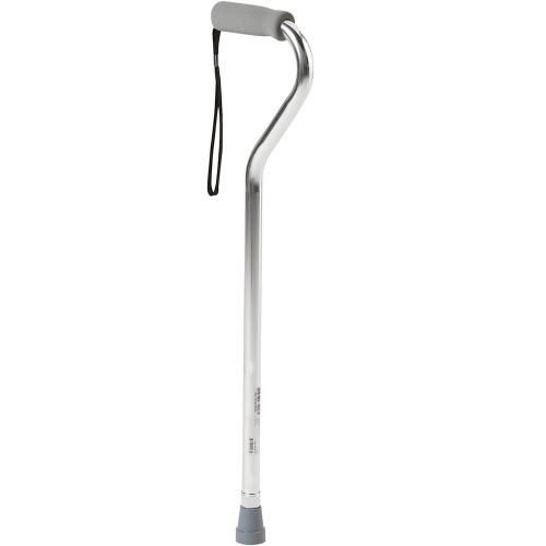 McKesson Offset Aluminum Cane, Silver - 1 ct