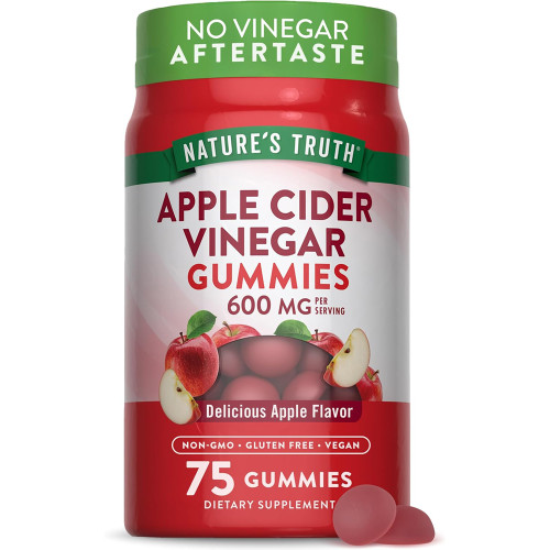 Nature's Truth Apple Cider Vinegar 600 mg Gummies Natural Apple Flavor - 75 ct