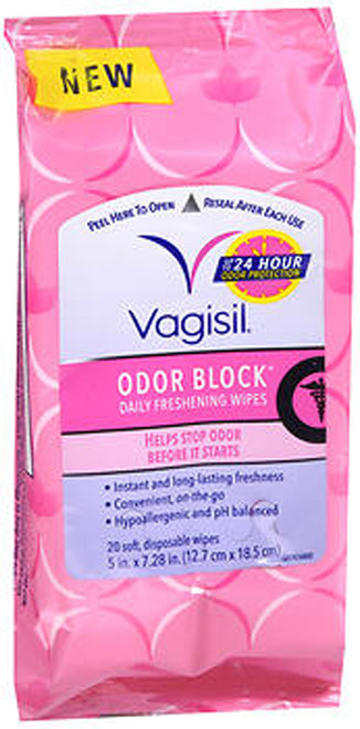 Vagisil Odor Block Daily Freshening Wipes - 20 ct