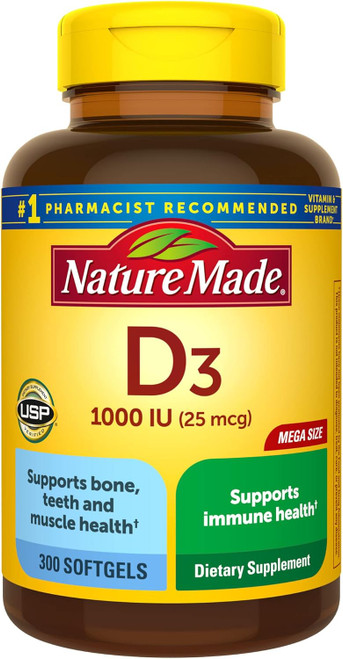 Nature Made D3 25 mcg Softgels - 300 ct