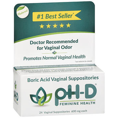 pH-D Boric Acid Vaginal Suppositories - 24 ct