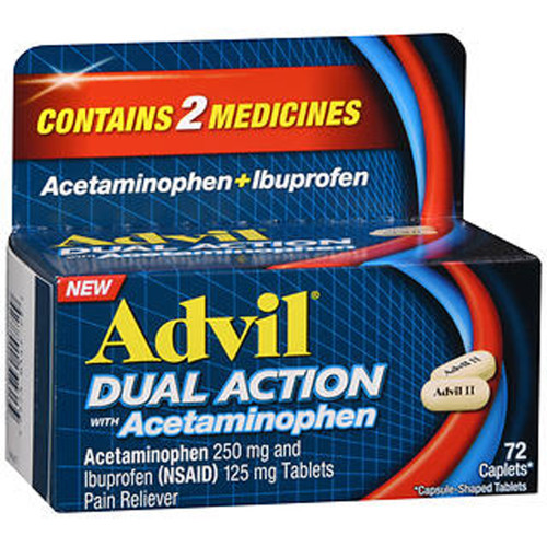 Advil Dual Action Acetaminophen + Ibuprofen Caplets - 72 ct