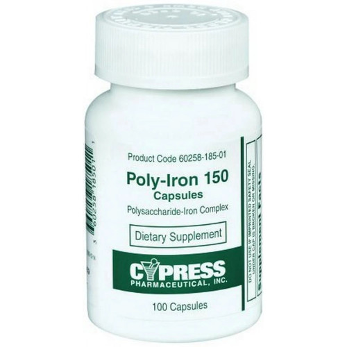 Cypress Poly-Iron 150 mg Capsules - 100 Tablets