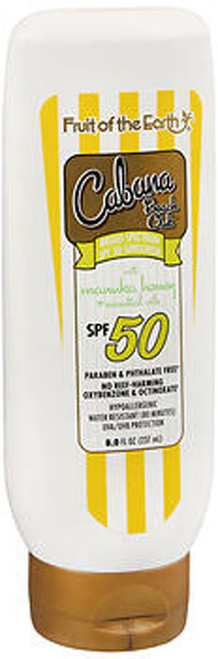 Fruit of the Earth Cabana Beach Club SPF 50 Sunscreen with Manuka Honey & Essential Oils - 8 oz