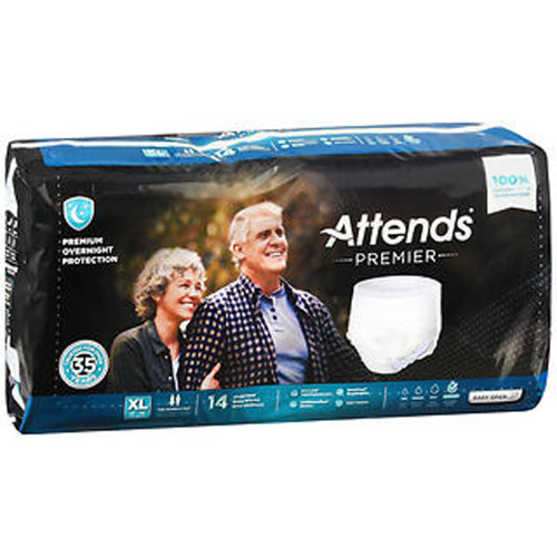 Attends Premier Underwear for Women & Men Overnight X-Large - 4 pks of 14
