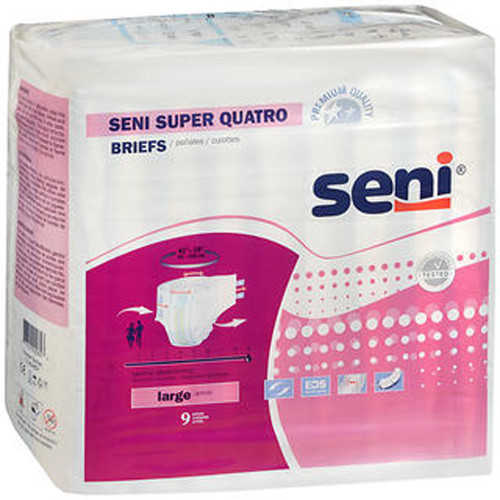 Seni Super Quatro Briefs Large Severe Absorbency - 4 pks of 9 Seni Super Quatro Briefs Large Severe Absorbency - 4 pks of 9
