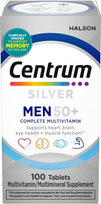 Centrum Silver Men 50+ Multivitamin/Multimineral Supplement Tablets - 100 ct