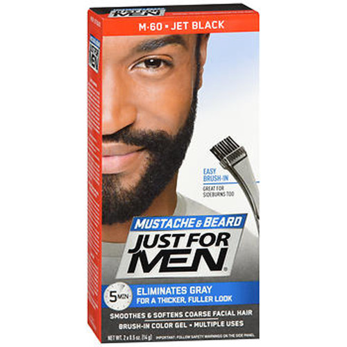 JUST FOR MEN Mustache & Beard Brush-In Color Gel Jet Black M60