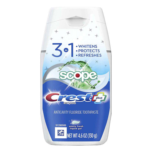 Crest Complete Multi-Benefit Tartar Control Whitening + Scope Toothpaste Liquid Gel Minty Fresh - 4.6 oz