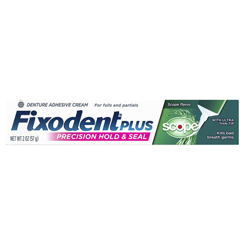 Fixodent Plus Precision Hold & Seal Denture Adhesive Cream Scope Flavor - 2 oz