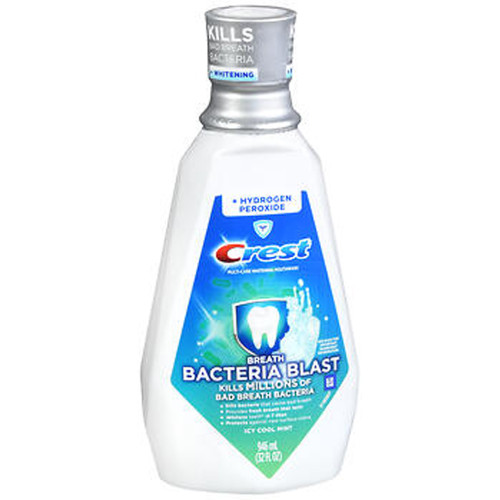 Crest Breath Bacteria Blast + Hydrogen Peroxide Multi-Care Whitening Mouthwash Icy Cool Mint - 946 ML