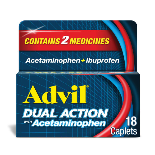 Advil Dual Action with Acetaminophen Caplets - 18 ct