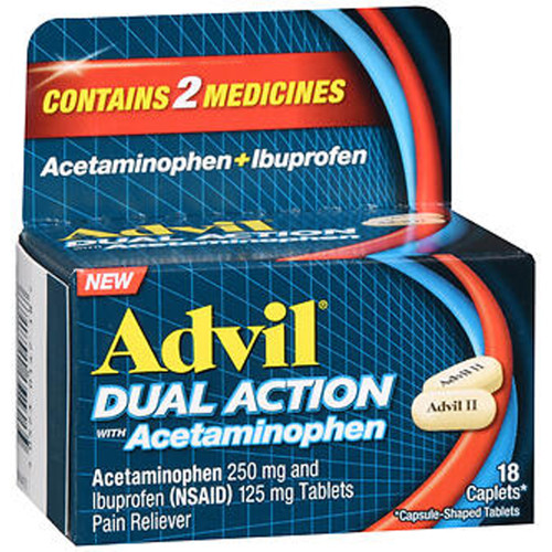 Advil Dual Action with Acetaminophen Caplets - 18 ct