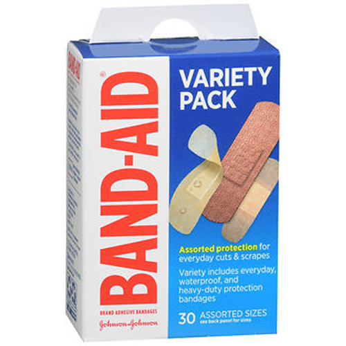Band-Aid Adhesive Bandages Variety Pack Assorted Sizes - 30 ct